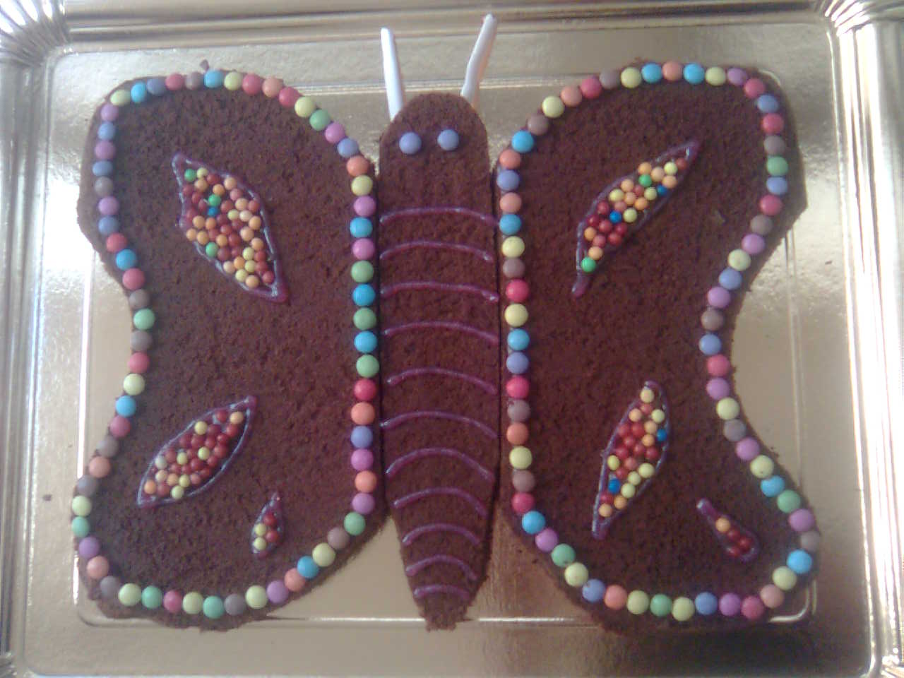 Tarta de mariposa de chocolate para baby shower