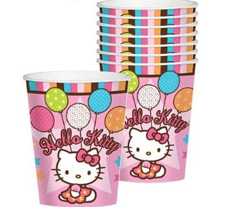 Vasos de Hello Kitty para baby shower