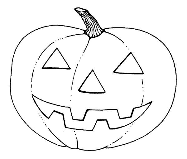 Dibujo para colorear: Calabaza de Halloween | Fiestas y celebraciones