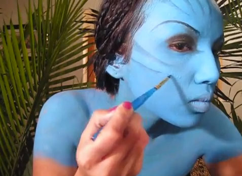 Maquillaje de Avatar para Halloween5