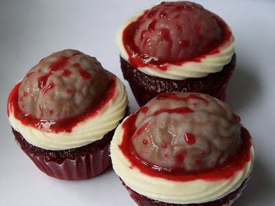 Cupcakes de cerebro para Halloween