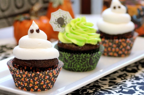 Cupcakes fantasmas de Halloween