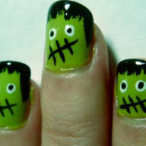 Nail art para Halloween: Frankenstein