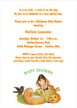 Tarjetas para baby shower en Halloween
