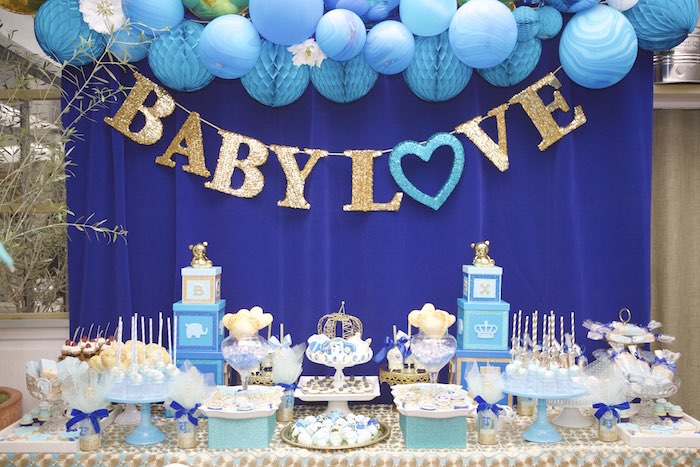 Baby shower de color azul